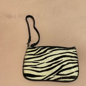 Zebra Print Wristlet Clutch